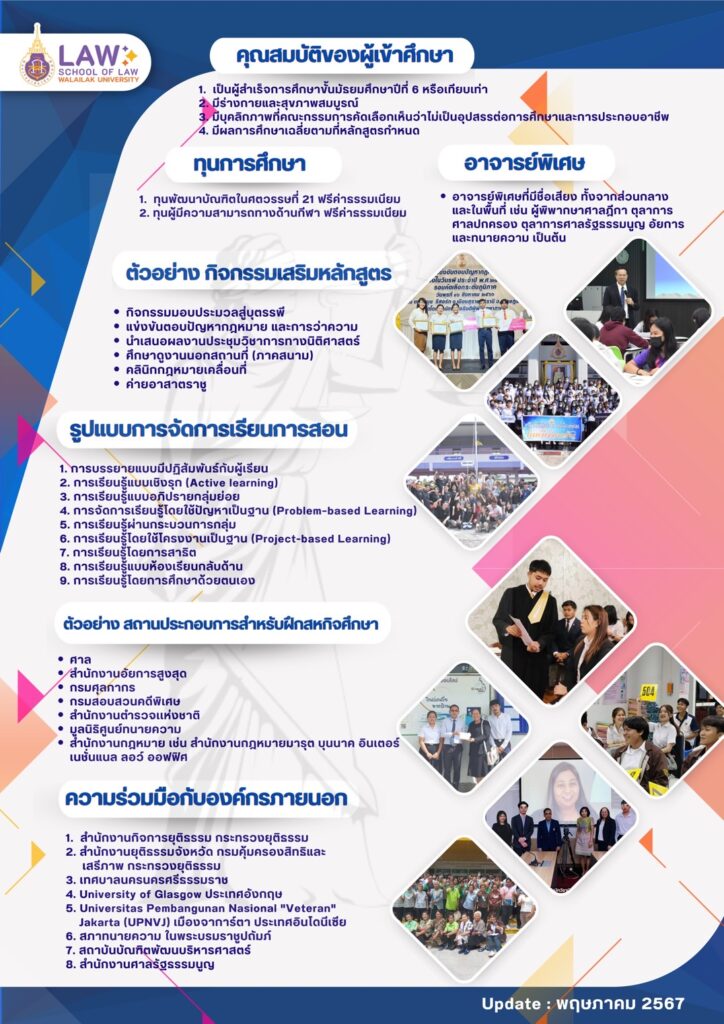 Laws, school of law, WU, นิติศาสตร์, วลัยลักษณ์